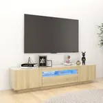 TV-bänk med LED-belysning sonoma-ek 180x35x40 cm