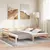 Produktbild 4 för Dagbädd utdragbar massiv furu 2x(90x200) cm 
