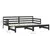 Produktbild 9 för Dagbädd svart massiv furu 2x(90x200) cm 