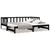 Produktbild 2 för Dagbädd svart massiv furu 2x(90x200) cm 