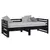 Produktbild 4 för Dagbädd svart massiv furu 2x(90x200) cm 