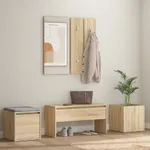 Hallmöbler set sonoma-ek konstruerat trä