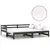 Produktbild 2 för Dagbädd utdragbar 2x(90x200) cm svart massiv furu