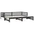 Produktbild 4 för Dagbädd utdragbar 2x(90x200) cm svart massiv furu