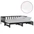 Produktbild 2 för Dagbädd utdragbar 2x(90x200) cm svart massiv furu