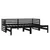 Produktbild 4 för Dagbädd utdragbar 2x(90x200) cm svart massiv furu