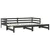 Produktbild 5 för Dagbädd utdragbar 2x(90x200) cm svart massiv furu
