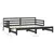 Produktbild 8 för Dagbädd utdragbar 2x(90x200) cm svart massiv furu