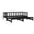Produktbild 8 för Dagbädd utdragbar 2x(90x200) cm svart massiv furu