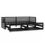 Produktbild 3 för Dagbädd utdragbar 2x(90x200) cm svart massiv furu