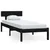 Produktbild 2 för Sängram svart massiv furu 75x190 cm