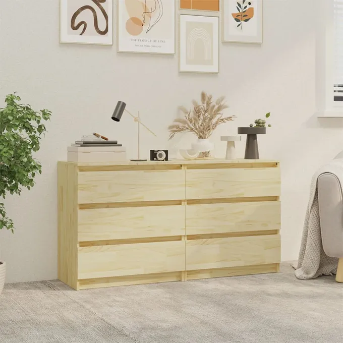 Sängbord 2 st 60x36x64 cm massiv furu