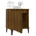 Sängbord med metallben brun ek 40x30x50 cm