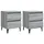 Sängbord med metallben 2 st grå sonoma 40x35x50 cm