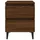 Sängbord med metallben brun ek 40x35x50 cm 
