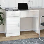 Skrivbord lådor & skåp vit högglans 100x40x73cm konstruerat trä