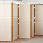 Rumsavdelare 5 paneler gräddvit 350x180 cm