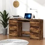 Skrivbord rökfärgad ek 140x50x77 cm konstruerat trä