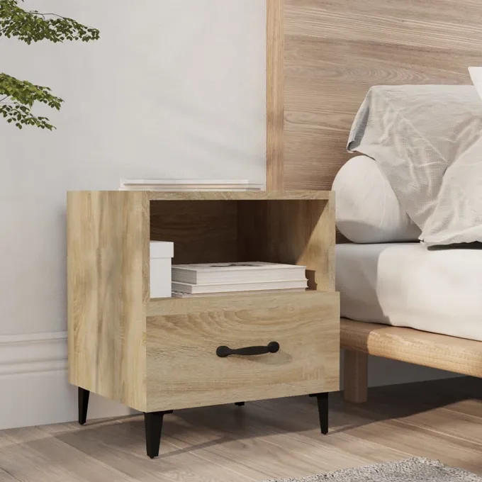 Sängbord sonoma-ek konstruerat trä