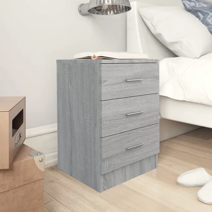 Sängbord grå sonoma 38x35x56 cm konstruerat trä