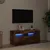 Produktbild 3 för Tv-bänk med LED-belysning rökfärgad ek 90x35x40 cm