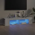 Tv-bänk med LED-belysning grå sonoma 135x39x30 cm