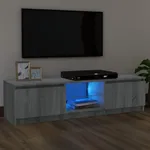 TV-bänk med LED-belysning grå sonoma 120x30x35,5 cm