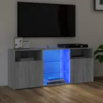 TV-bänk med LED-belysning grå sonama 120x30x50 cm