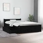Sängram med lådor svart 90x200 cm
