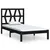 Produktbild 2 för Sängram svart massiv furu 90x200 cm