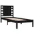 Produktbild 4 för Sängram svart massiv furu 100x200 cm enkelsäng