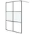 Produktbild 2 för Duschvägg svart 140x195 cm halvfrostat ESG-glas