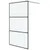 Produktbild 2 för Duschvägg svart 115x195 cm halvfrostat ESG-glas