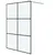 Produktbild 2 för Duschvägg svart 140x195 cm halvfrostat ESG-glas