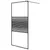 Produktbild 2 för Duschvägg svart 100x195 cm klart ESG-glas