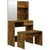 Produktbild 2 för Sminkbord set rökfärgad ek 74,5x40x141 cm