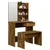 Produktbild 4 för Sminkbord set rökfärgad ek 74,5x40x141 cm