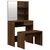 Produktbild 2 för Sminkbord set brun ek 74,5x40x141 cm