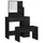 Sminkbord svart 86,5x35x136 cm