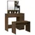 Produktbild 3 för Sminkbord set brun ek 86,5x35x136 cm