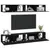 Produktbild 3 för Väggmonterade tv-bänkar 4 st svart 100x30x30 cm