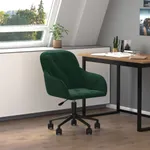 Snurrbar kontorsstol mörkgrön sammet