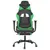 Produktbild 4 för Gamingstol med massage och fotstöd svart och grön konstläder