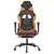 Produktbild 4 för Gamingstol med massage och fotstöd svart och orange konstläder