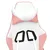 Produktbild 7 för Gamingstol med massage och fotstöd vit och rosa konstläder