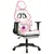 Produktbild 8 för Gamingstol med massage och fotstöd vit och rosa konstläder