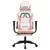 Produktbild 4 för Gamingstol med massage och fotstöd vit och rosa konstläder