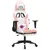 Produktbild 8 för Gamingstol med massage och fotstöd vit och rosa konstläder