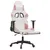 Produktbild 3 för Gamingstol med massage och fotstöd vit och rosa konstläder