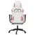 Produktbild 4 för Gamingstol med massage och fotstöd vit och rosa konstläder